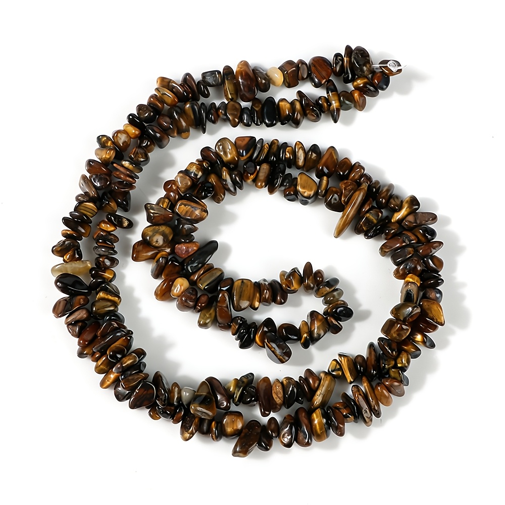 Vintage Brown-Toned Synthetic Tiger's Eye Beaded Strand, Handmade